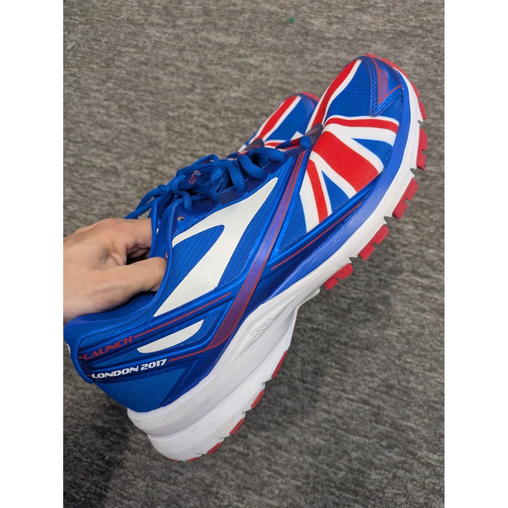 Brooks Launch 4 Running Shoes Men's 9 Blue Union Jack London 2017 - Picture 5 of 9